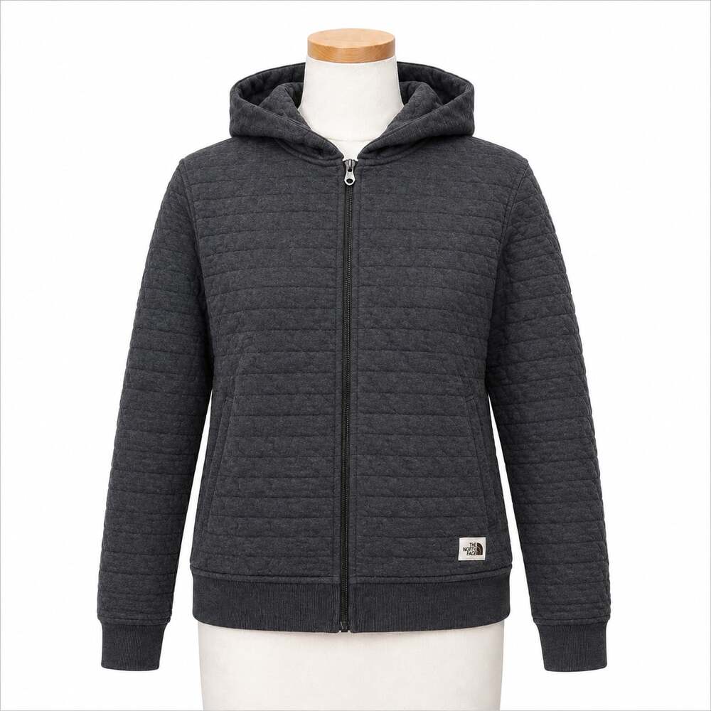 The North Face Longs Peak Quilted Full Zip Hoodie Women’s S Gray NF0A5JAX